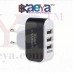 OkaeYa- Travel Socket USB Power Charger Converter EU UK US AU Adapters With LED Indicator Light with 3 USB Port Wall Charger Adapter 